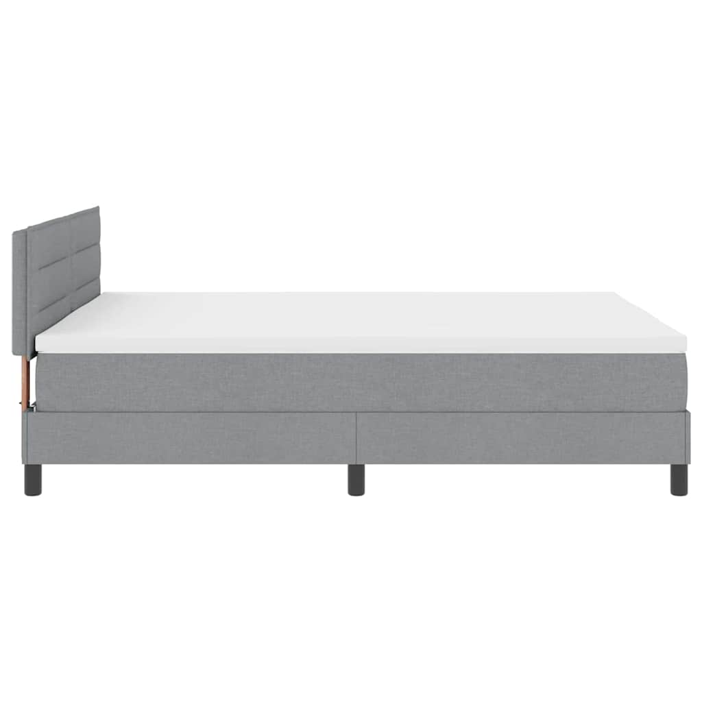 Box spring seng med hovedgærde Lysegrå 140 x 190 cm Stof