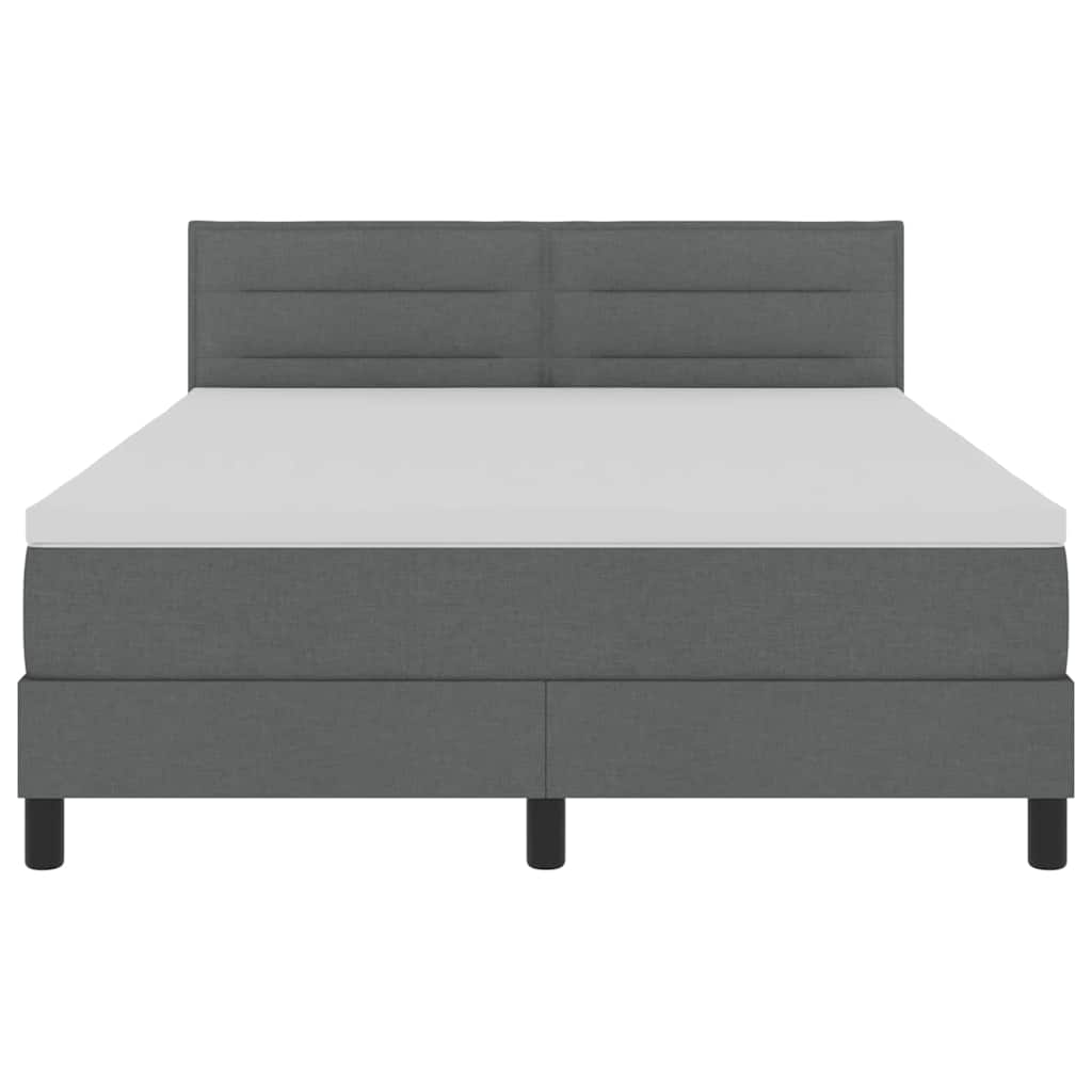 Box spring seng med hovedgærde Mørkegrå 140 x 190 cm Stof