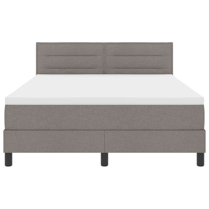 Box spring seng med hovedgærde Gråbrun 140 x 190 cm Stof