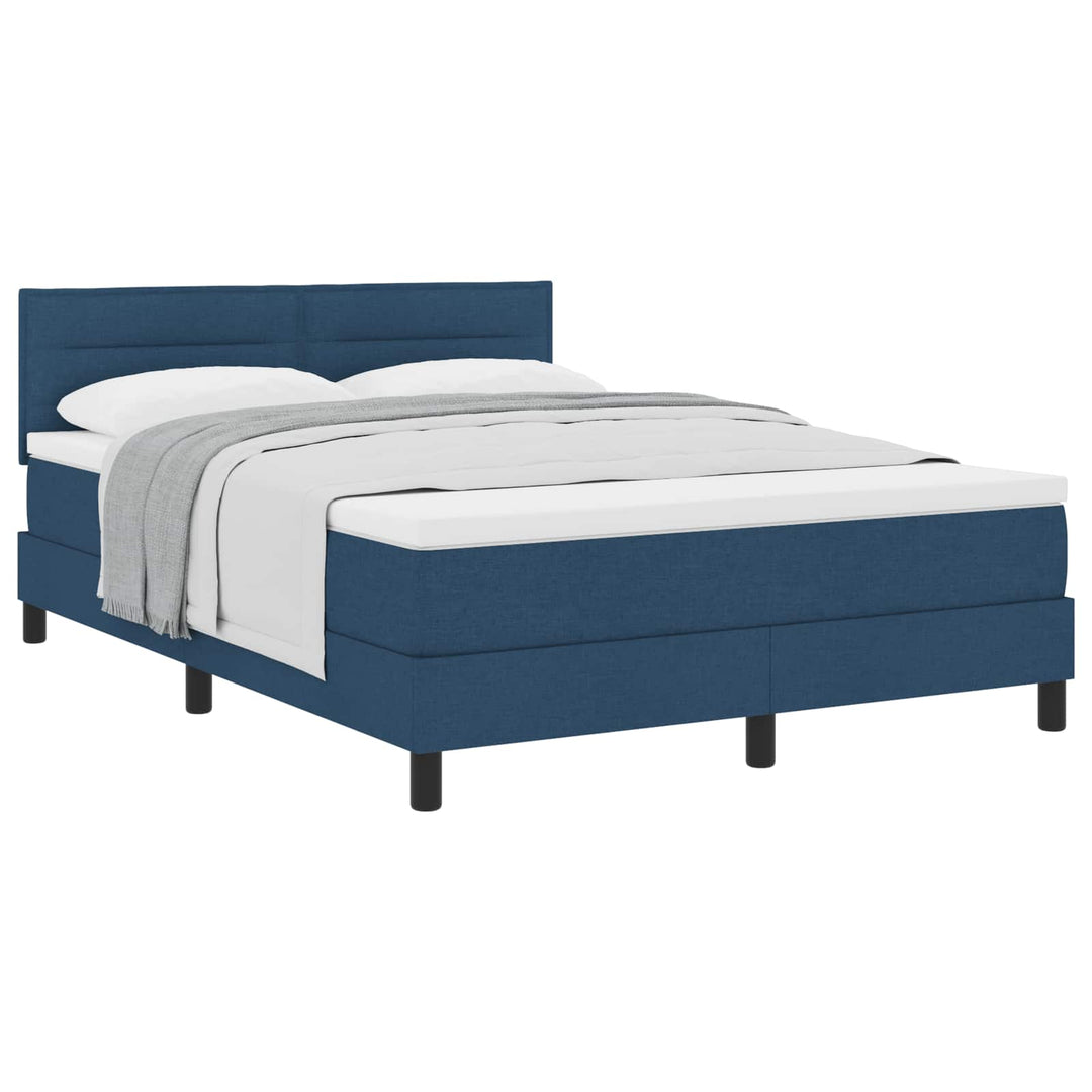 Box spring seng med hovedgærde Blå 140 x 190 cm Stof