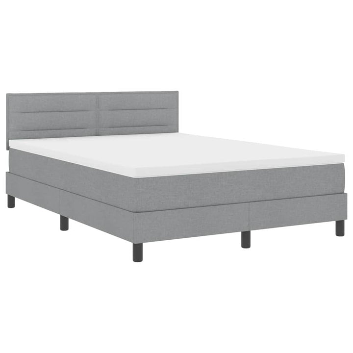 Box spring seng med hovedgærde Lysegrå 140 x 200 cm Stof