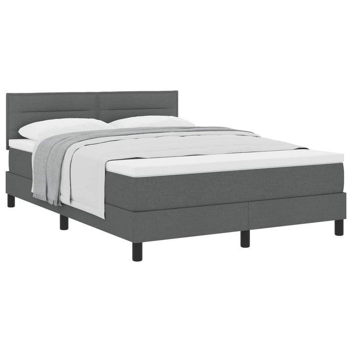 Box spring seng med hovedgærde Mørkegrå 140 x 200 cm Stof