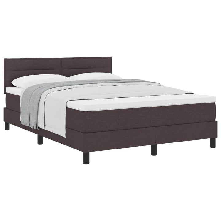 Box spring seng med hovedgærde Mørk Brun 140 x 200 cm Stof