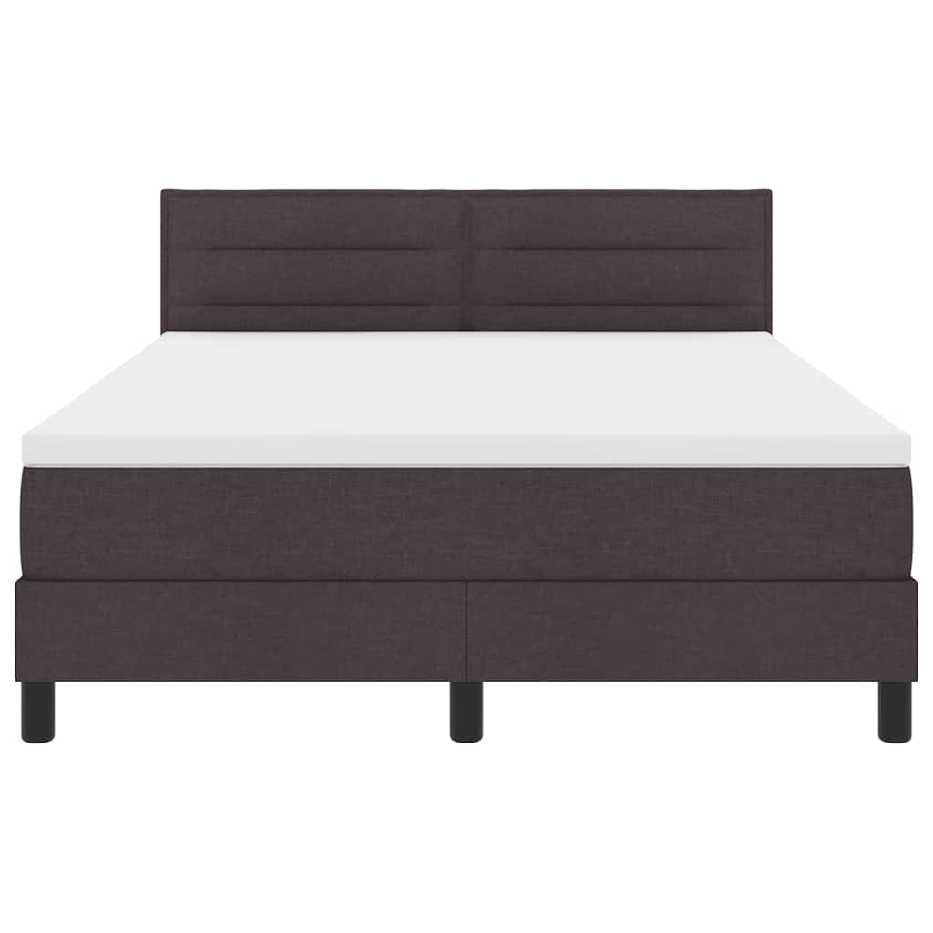 Box spring seng med hovedgærde Mørk Brun 140 x 200 cm Stof