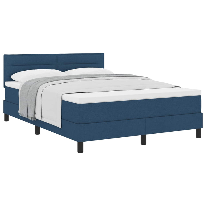 Box spring seng med hovedgærde Blå 140 x 200 cm Stof