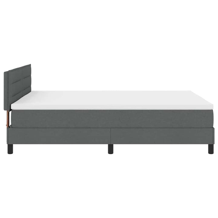 Box spring seng med hovedgærde Mørkegrå 160 x 200 cm Stof