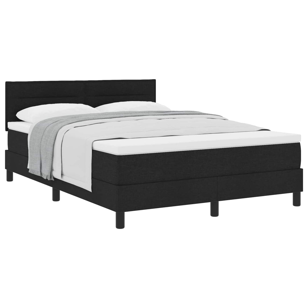 Box spring seng med hovedgærde Sort 160 x 200 cm Stof