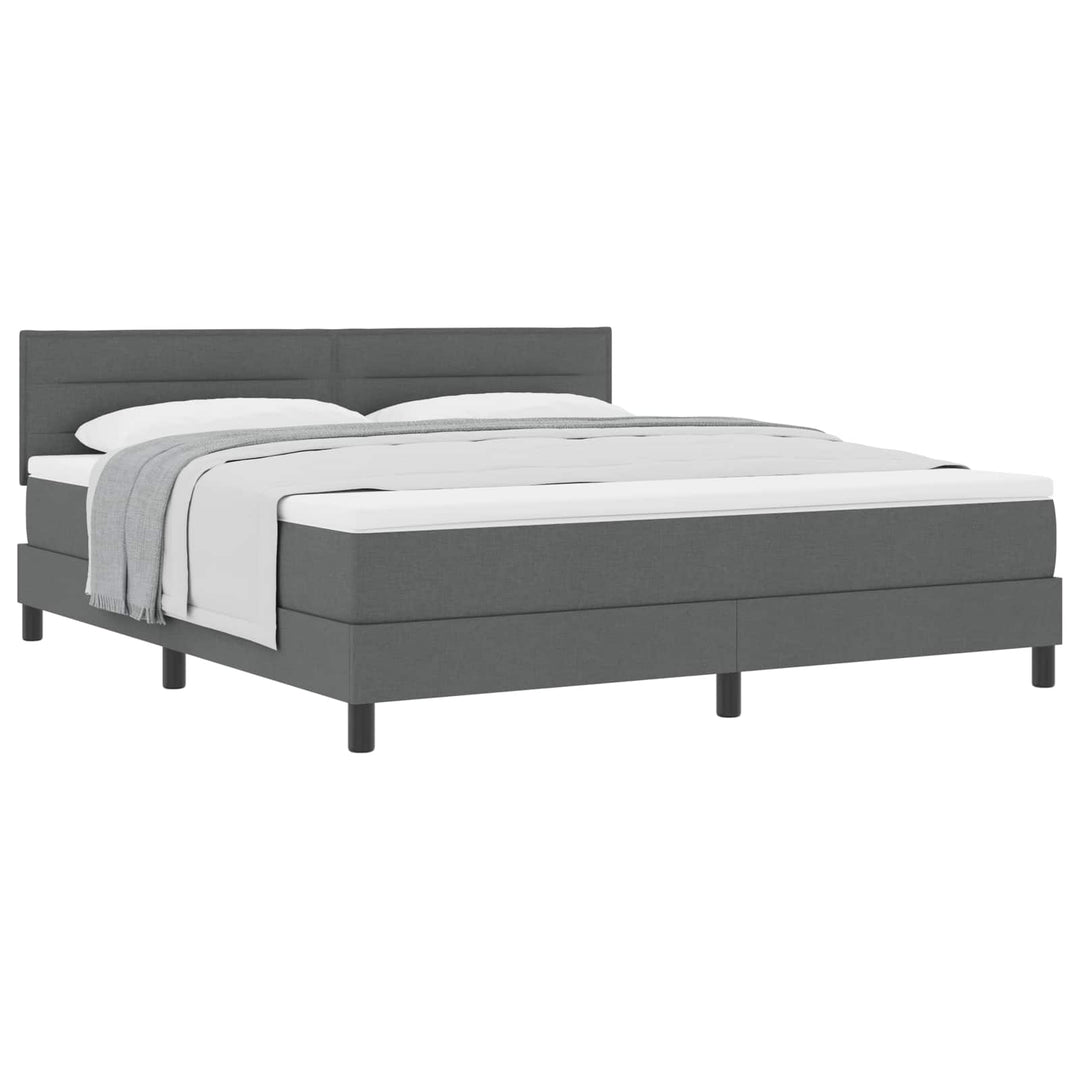 Box spring seng med hovedgærde Mørkegrå 180 x 200 cm Stof