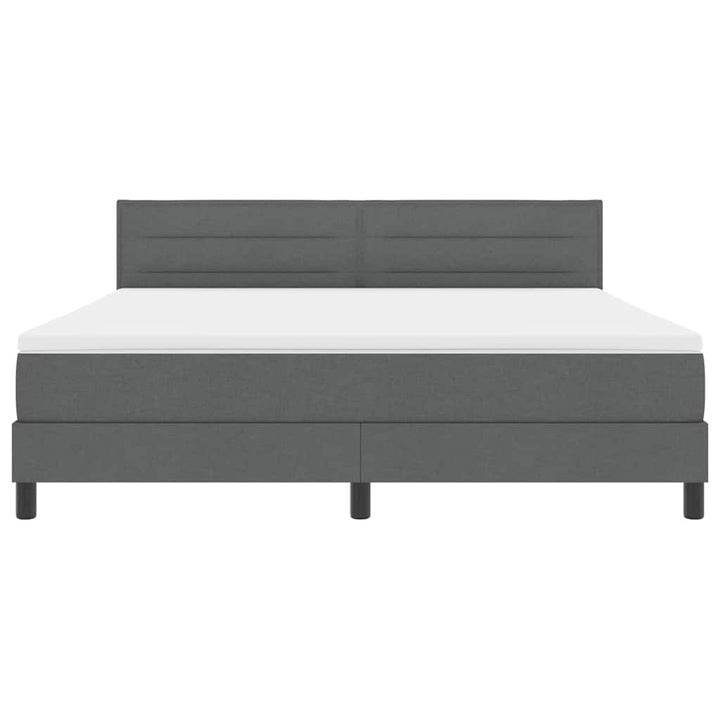 Box spring seng med hovedgærde Mørkegrå 180 x 200 cm Stof