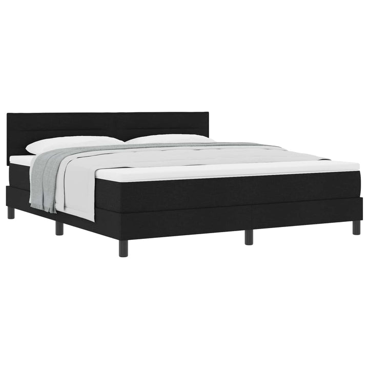 Box spring seng med hovedgærde Sort 180 x 200 cm Stof
