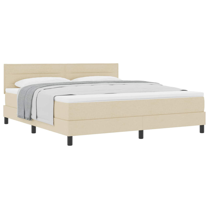 Box spring seng med pude med hovedgærde Creme 180 x 200 cm Stof