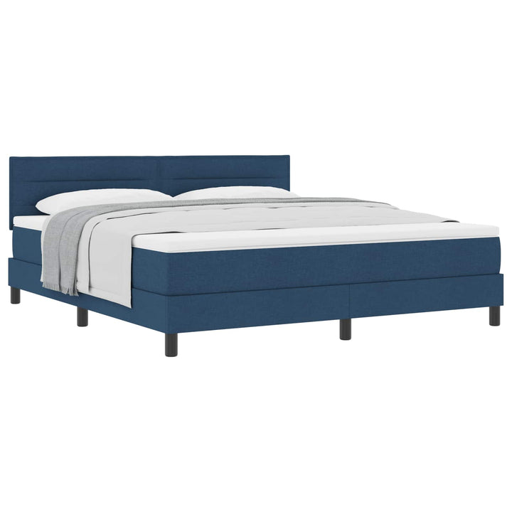 Box spring seng med hovedgærde Blå 180 x 200 cm Stof