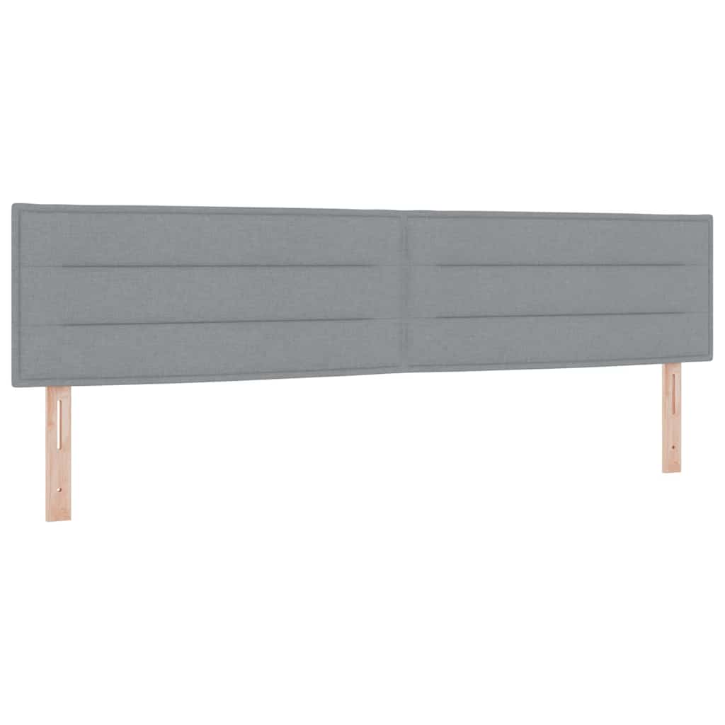 Box spring seng med hovedgærde Lysegrå 200 x 200 cm Stof