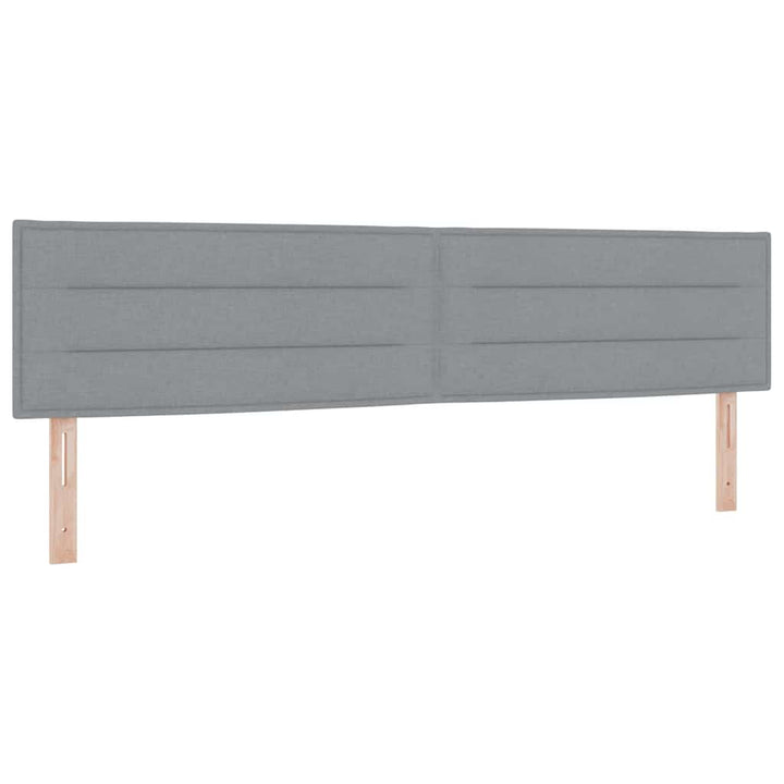 Box spring seng med hovedgærde Lysegrå 200 x 200 cm Stof