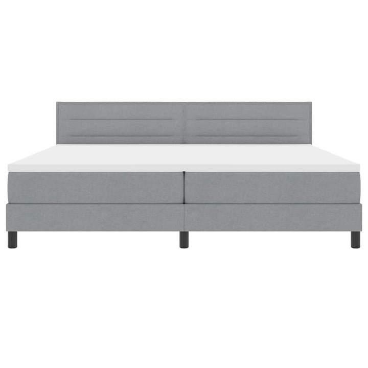 Box spring seng med hovedgærde Lysegrå 200 x 200 cm Stof