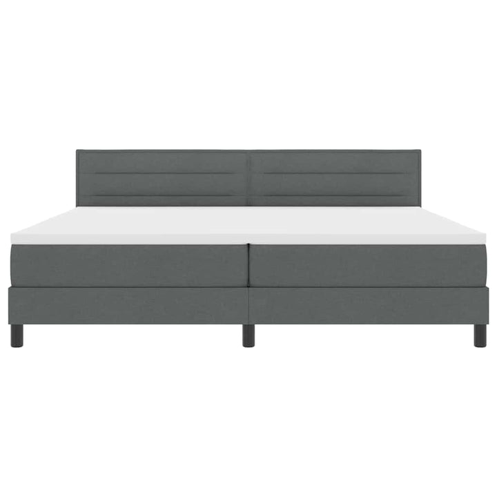 Box spring seng med hovedgærde Mørkegrå 200 x 200 cm Stof