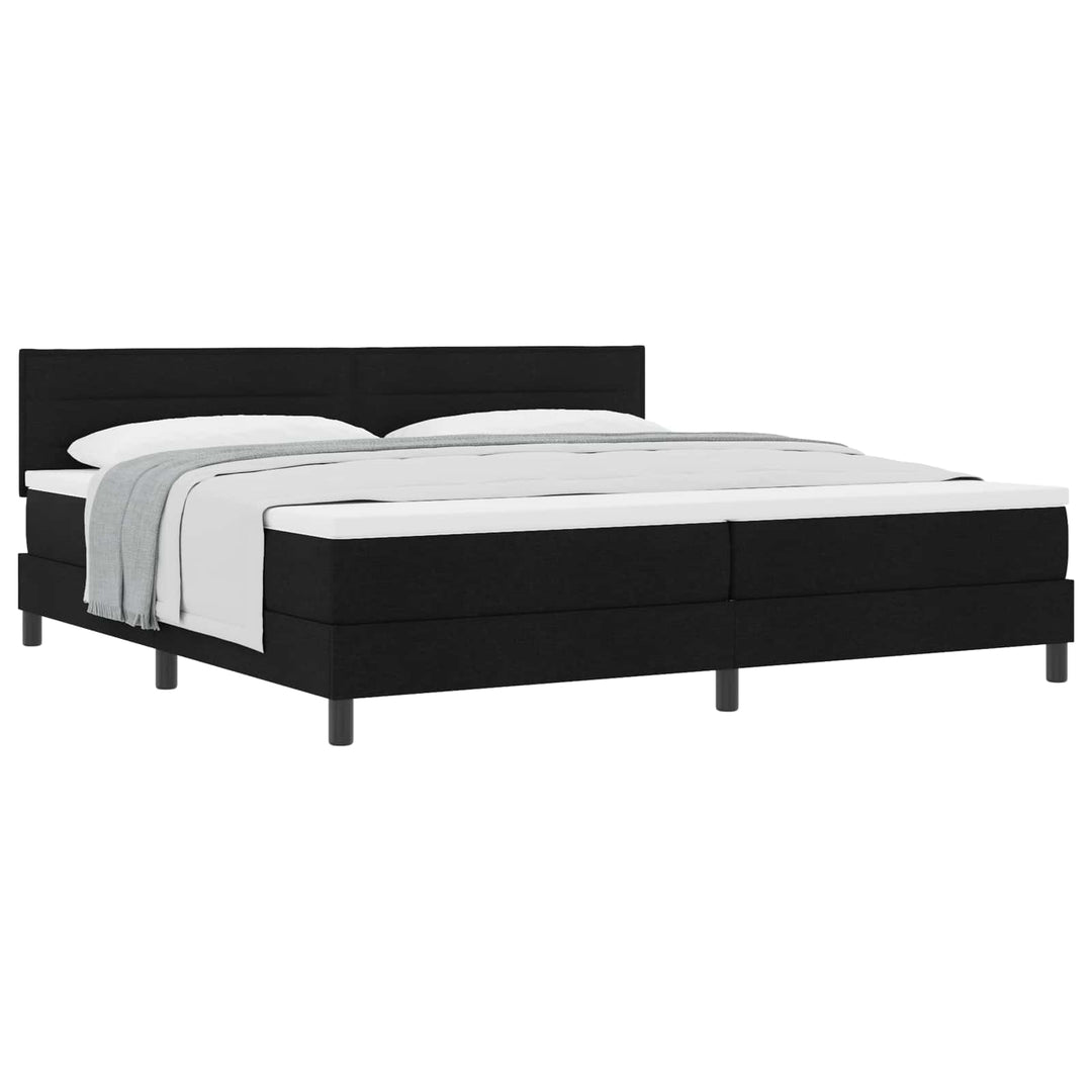 Box spring seng med hovedgærde Sort 200 x 200 cm Stof