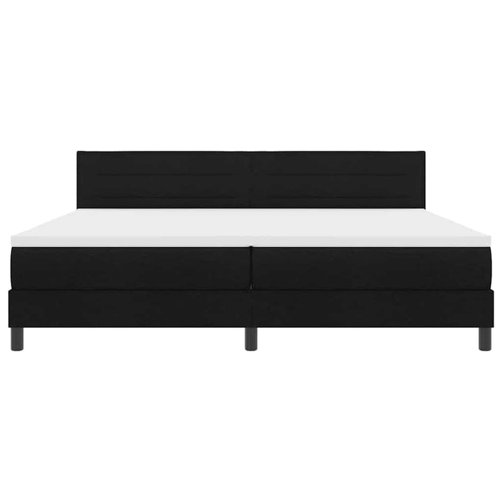 Box spring seng med hovedgærde Sort 200 x 200 cm Stof