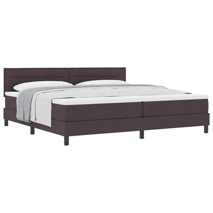 Box spring seng med hovedgærde Mørk Brun 200 x 200 cm Stof
