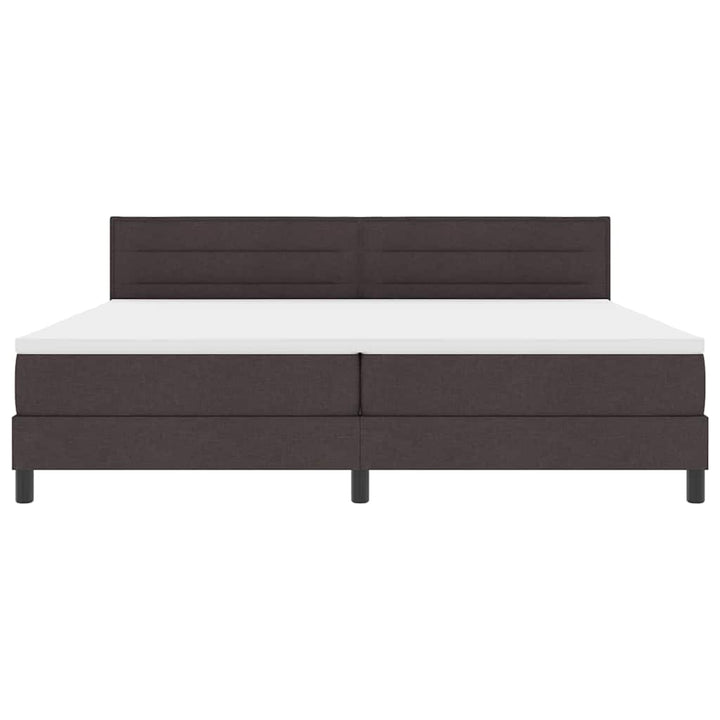Box spring seng med hovedgærde Mørk Brun 200 x 200 cm Stof