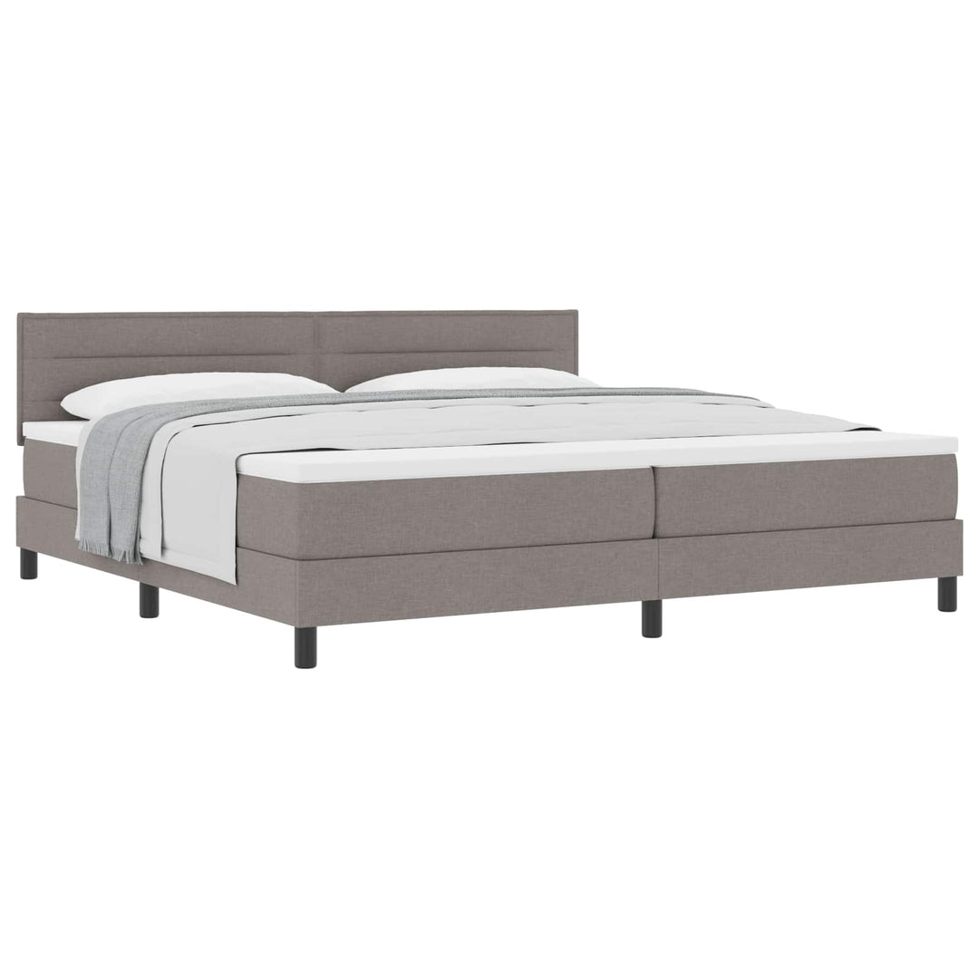 Box spring seng med pude Gråbrun 200 x 200 cm Stof