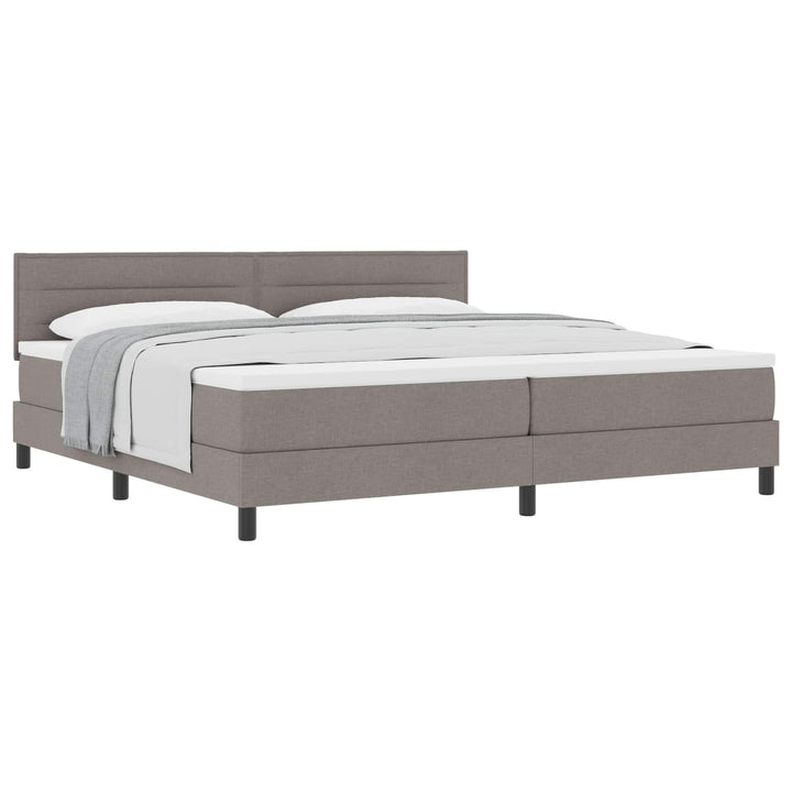 Box spring seng med pude Gråbrun 200 x 200 cm Stof