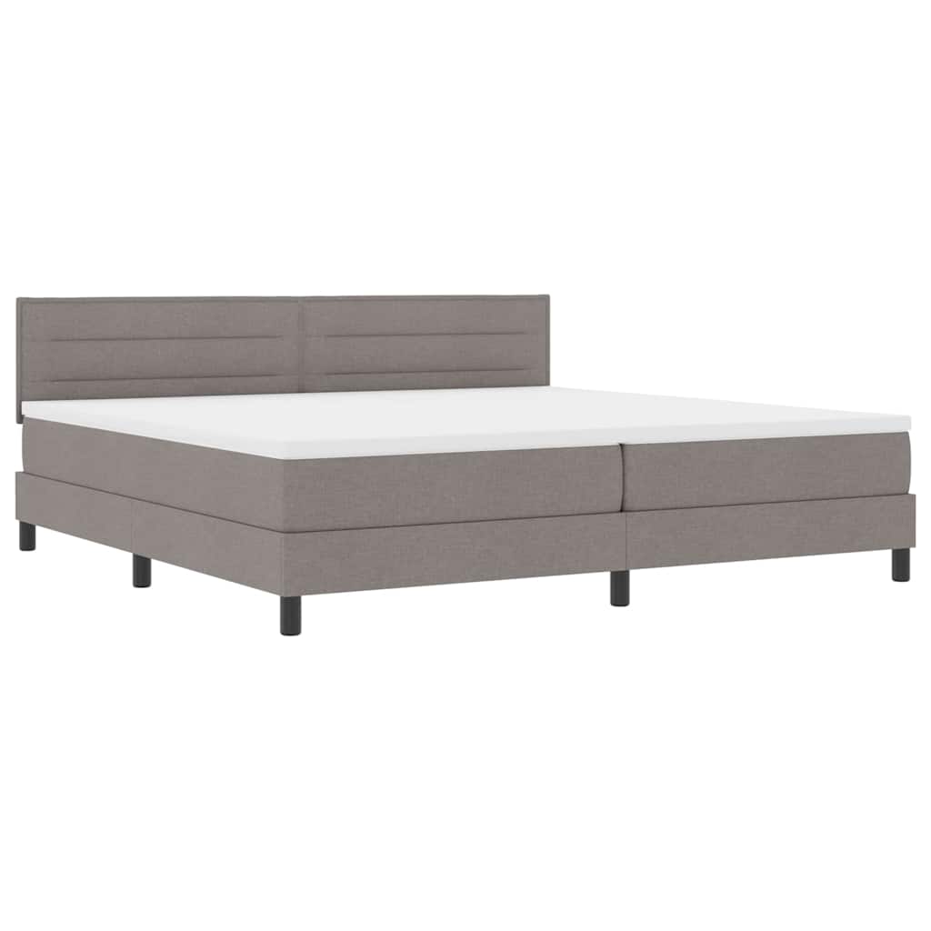 Box spring seng med pude Gråbrun 200 x 200 cm Stof