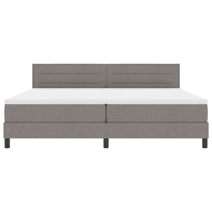 Box spring seng med pude Gråbrun 200 x 200 cm Stof