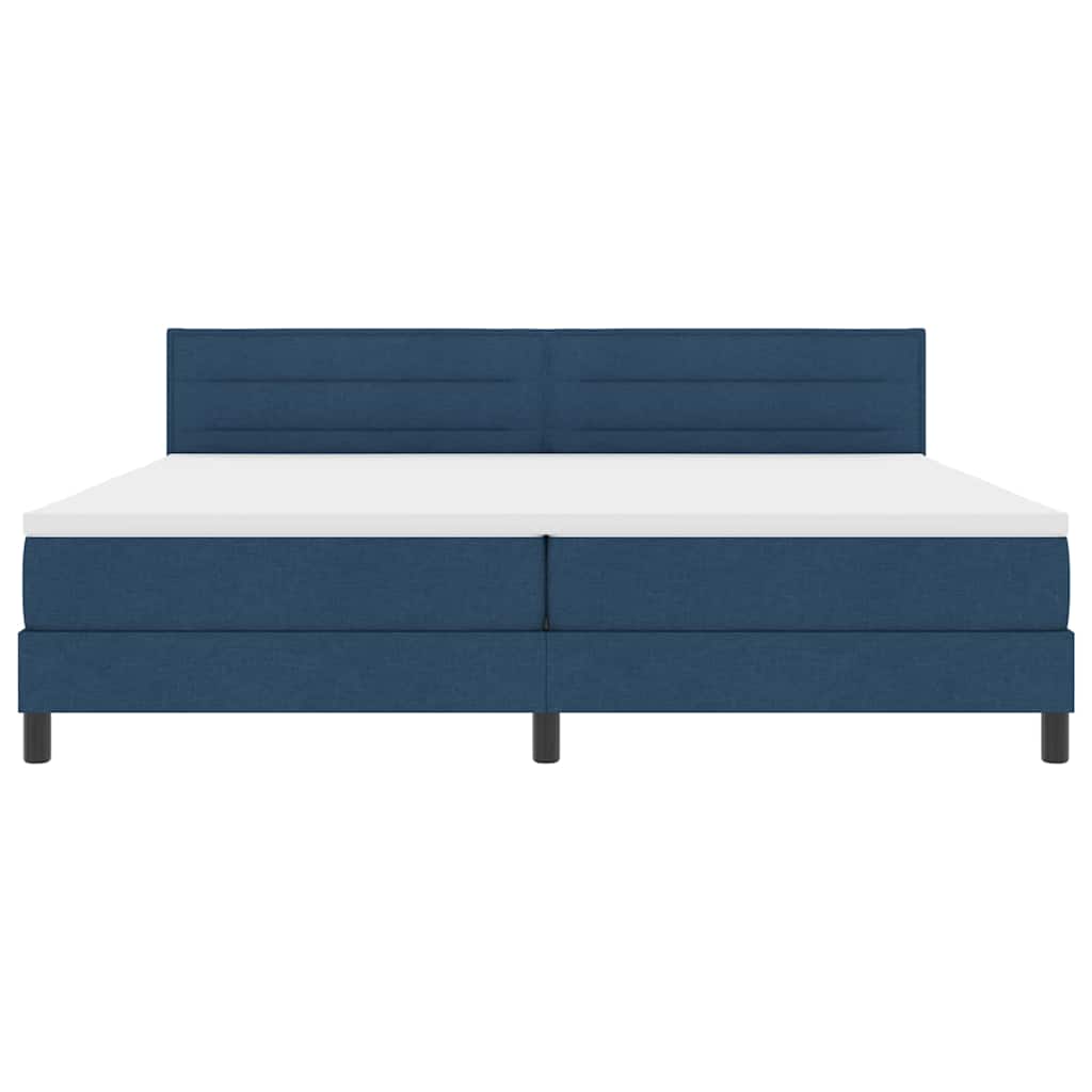 Box spring seng med hovedgærde Blå 200 x 200 cm Stof