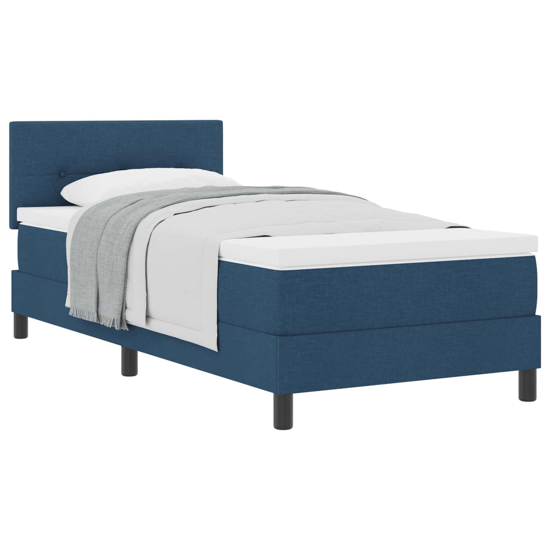 Box spring seng med pude med hovedgærde Blå 80 x 200 cm Stof