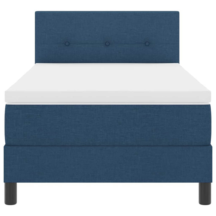 Box spring seng med pude med hovedgærde Blå 80 x 200 cm Stof