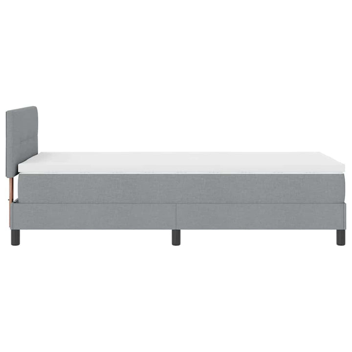 Box spring seng med hovedgærde Lysegrå 90 x 200 cm Stof