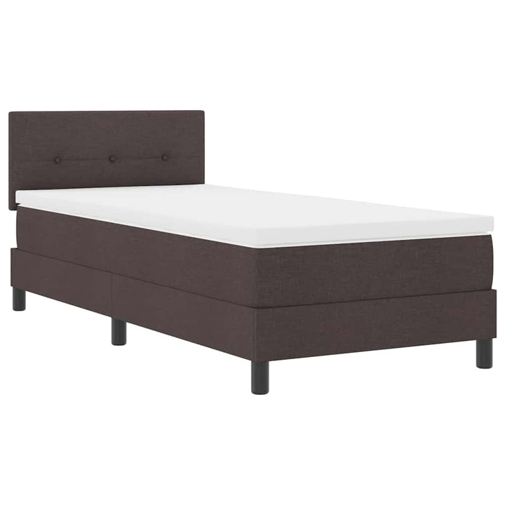 Box spring seng med hovedgærde Mørk Brun 90 x 200 cm Stof