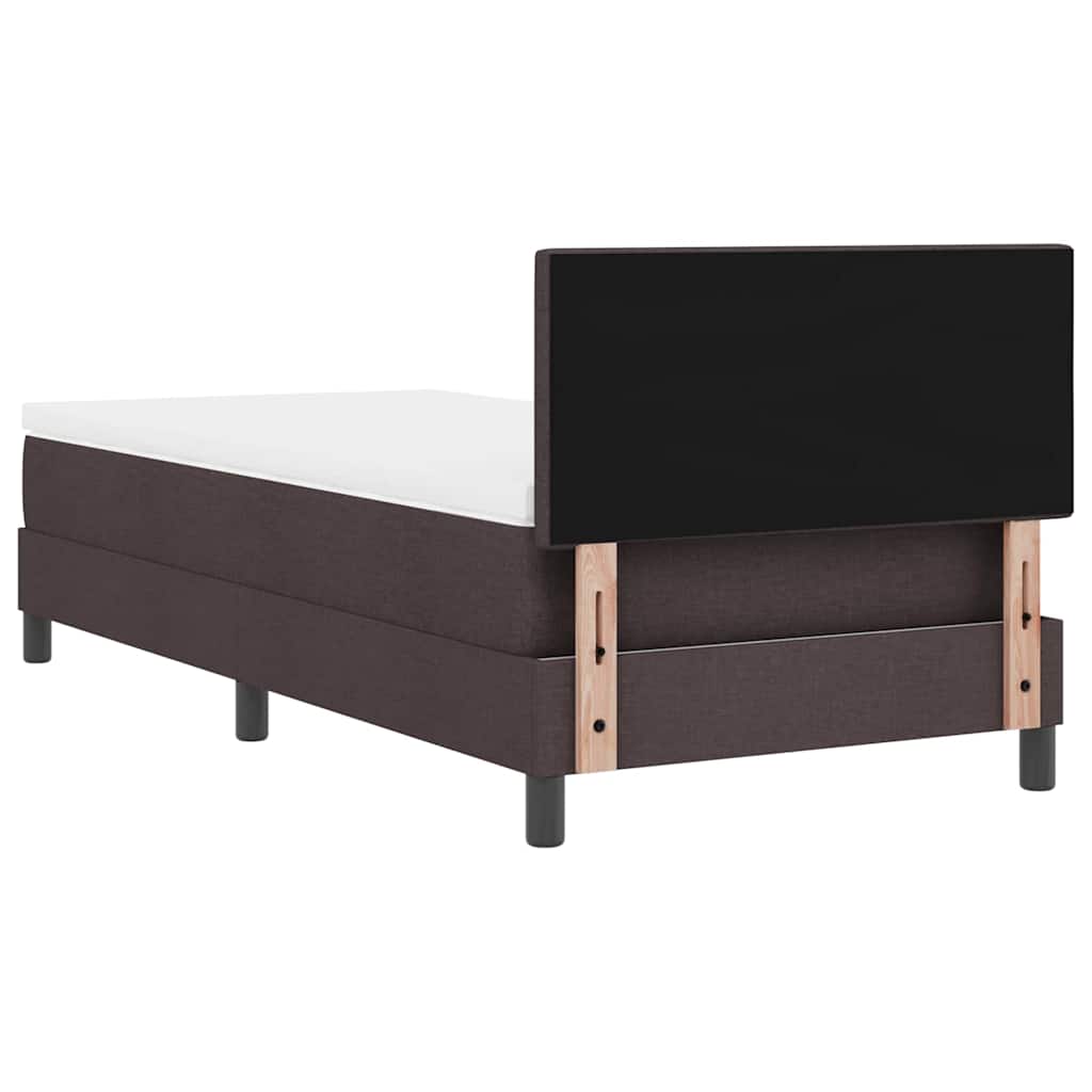 Box spring seng med hovedgærde Mørk Brun 90 x 200 cm Stof