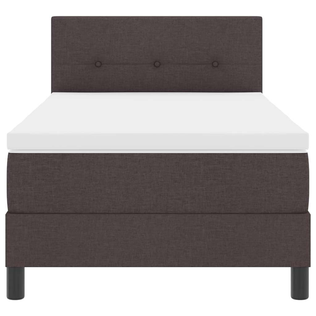 Box spring seng med hovedgærde Mørk Brun 90 x 200 cm Stof
