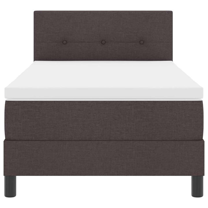 Box spring seng med hovedgærde Mørk Brun 90 x 200 cm Stof