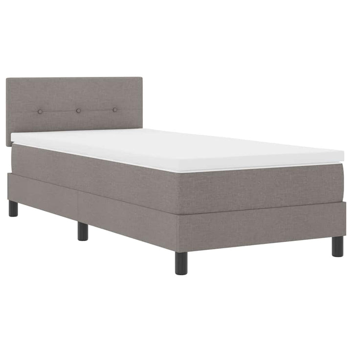 Box spring seng med hovedgærde Gråbrun 90 x 200 cm Stof