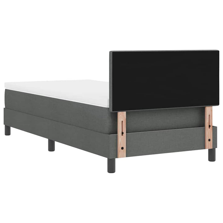 Box spring seng med hovedgærde Mørkegrå 100 x 200 cm Stof