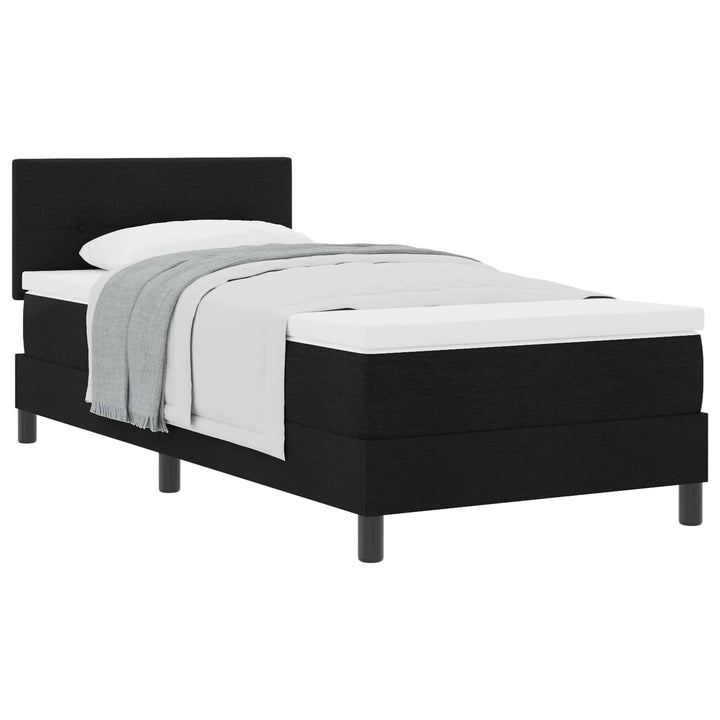 Box spring seng med hovedgærde Sort 100 x 200 cm Stof