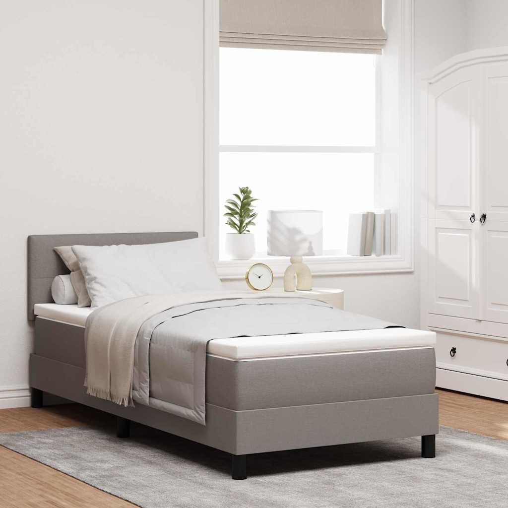 Box spring seng med hovedgærde Gråbrun 100 x 200 cm Stof