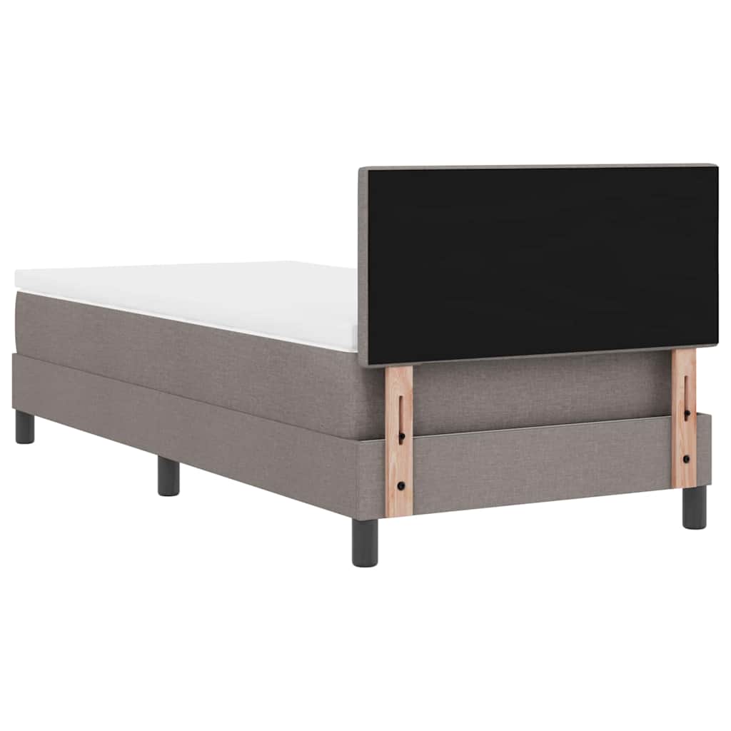 Box spring seng med hovedgærde Gråbrun 100 x 200 cm Stof