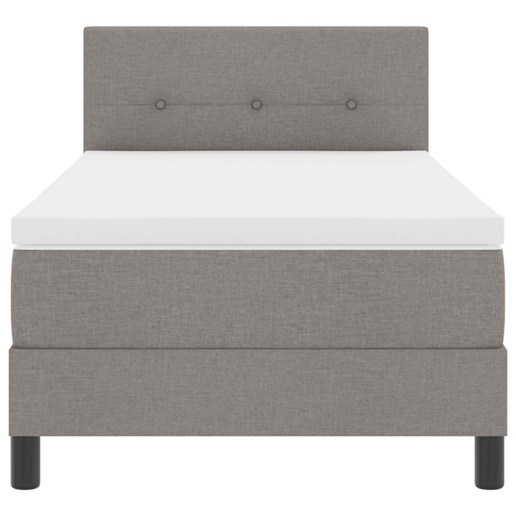 Box spring seng med hovedgærde Gråbrun 100 x 200 cm Stof