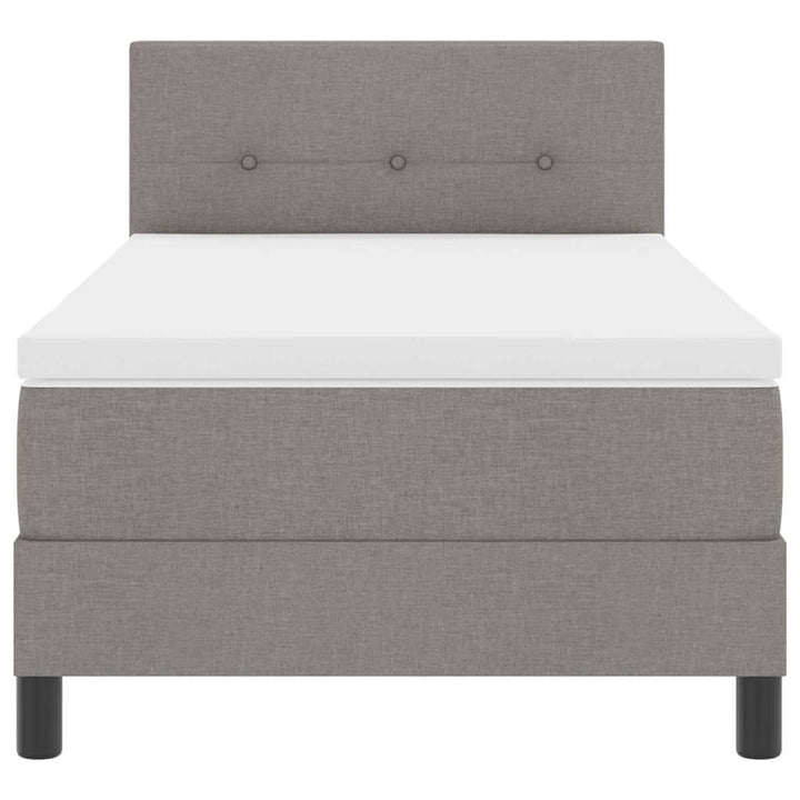 Box spring seng med hovedgærde Gråbrun 100 x 200 cm Stof