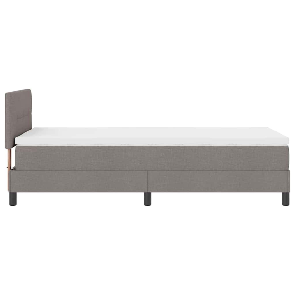 Box spring seng med hovedgærde Gråbrun 100 x 200 cm Stof