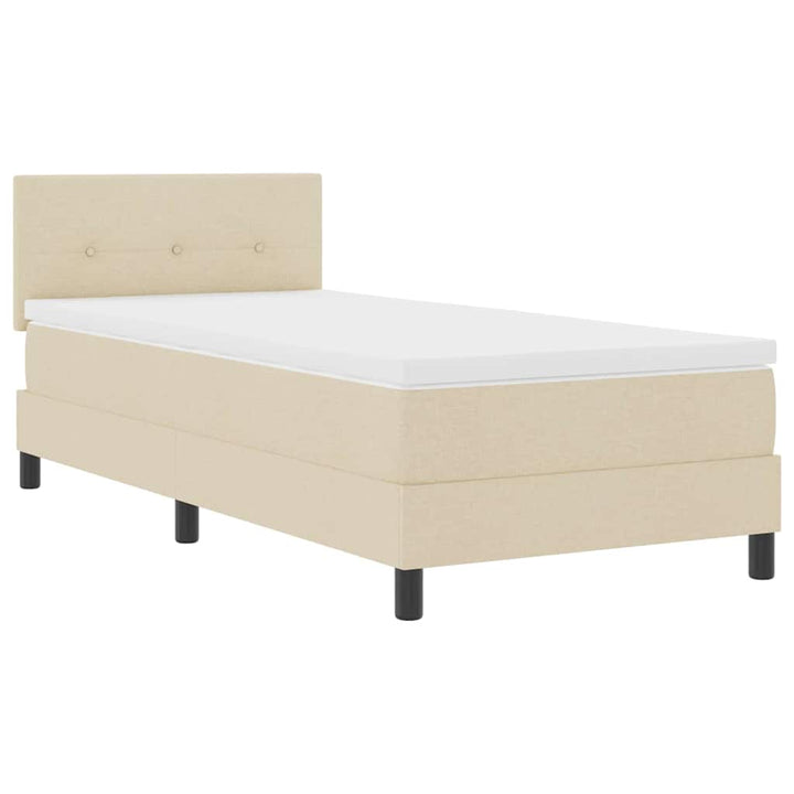 Box spring seng med hovedgærde Creme 100 x 200 cm Stof