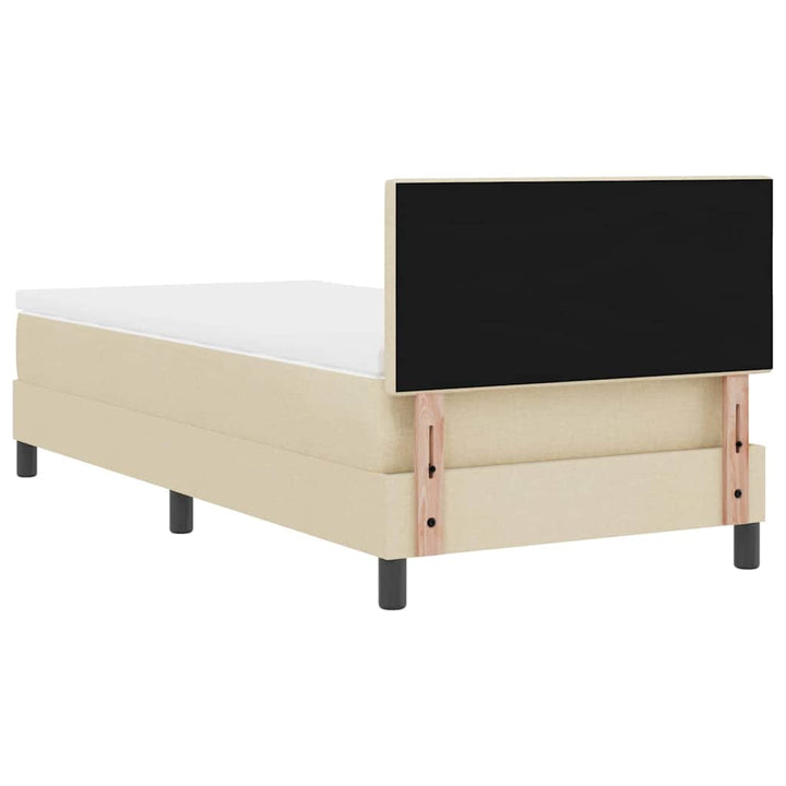 Box spring seng med hovedgærde Creme 100 x 200 cm Stof