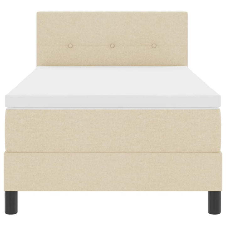 Box spring seng med hovedgærde Creme 100 x 200 cm Stof