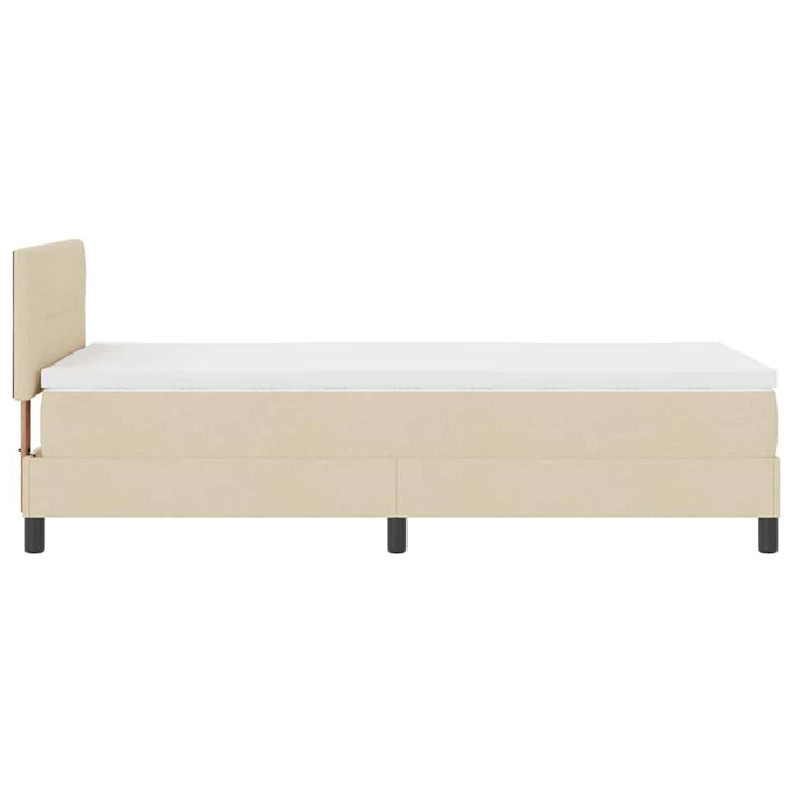 Box spring seng med hovedgærde Creme 100 x 200 cm Stof