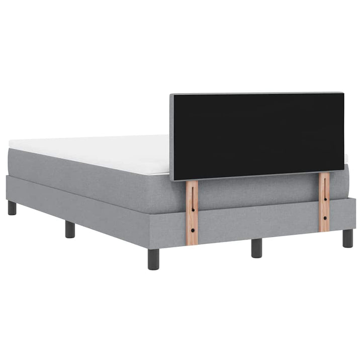 Box spring seng med hovedgærde Lysegrå 120 x 190 cm Stof