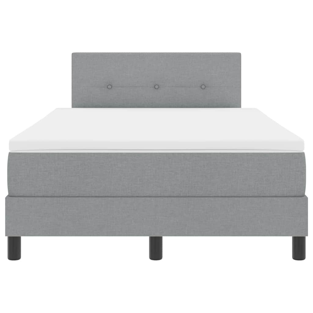 Box spring seng med hovedgærde Lysegrå 120 x 190 cm Stof